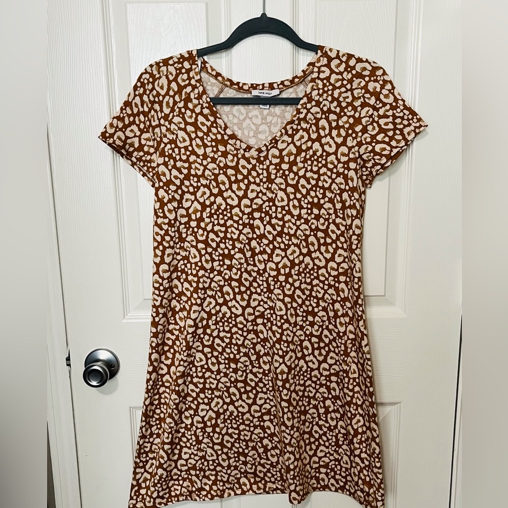animal print v-neck dress